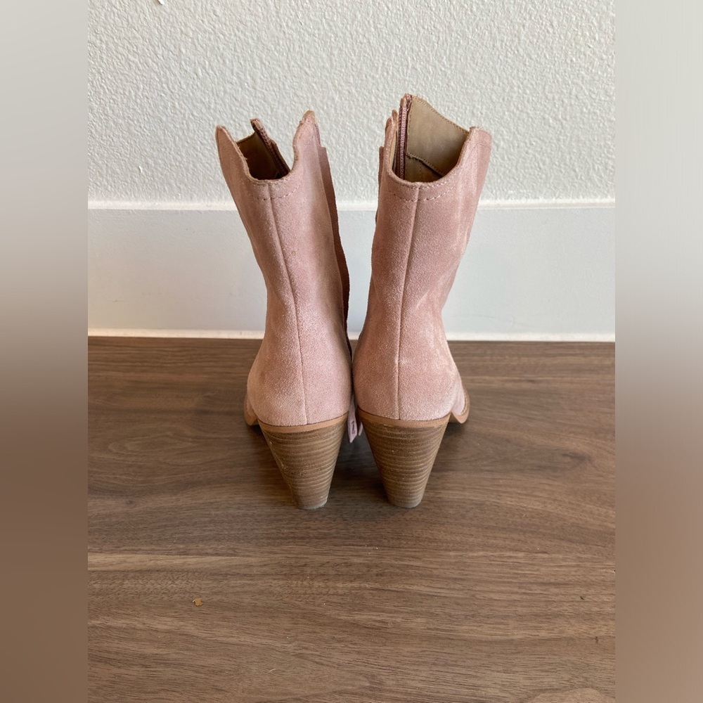 Nougat Pink Suede Women's Boots - Picture 4 of 8